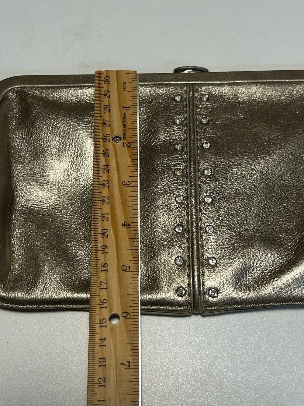 Michael Kors Y2K Gold Metallic Clutch Shoulder Bag Chain Strap Studded